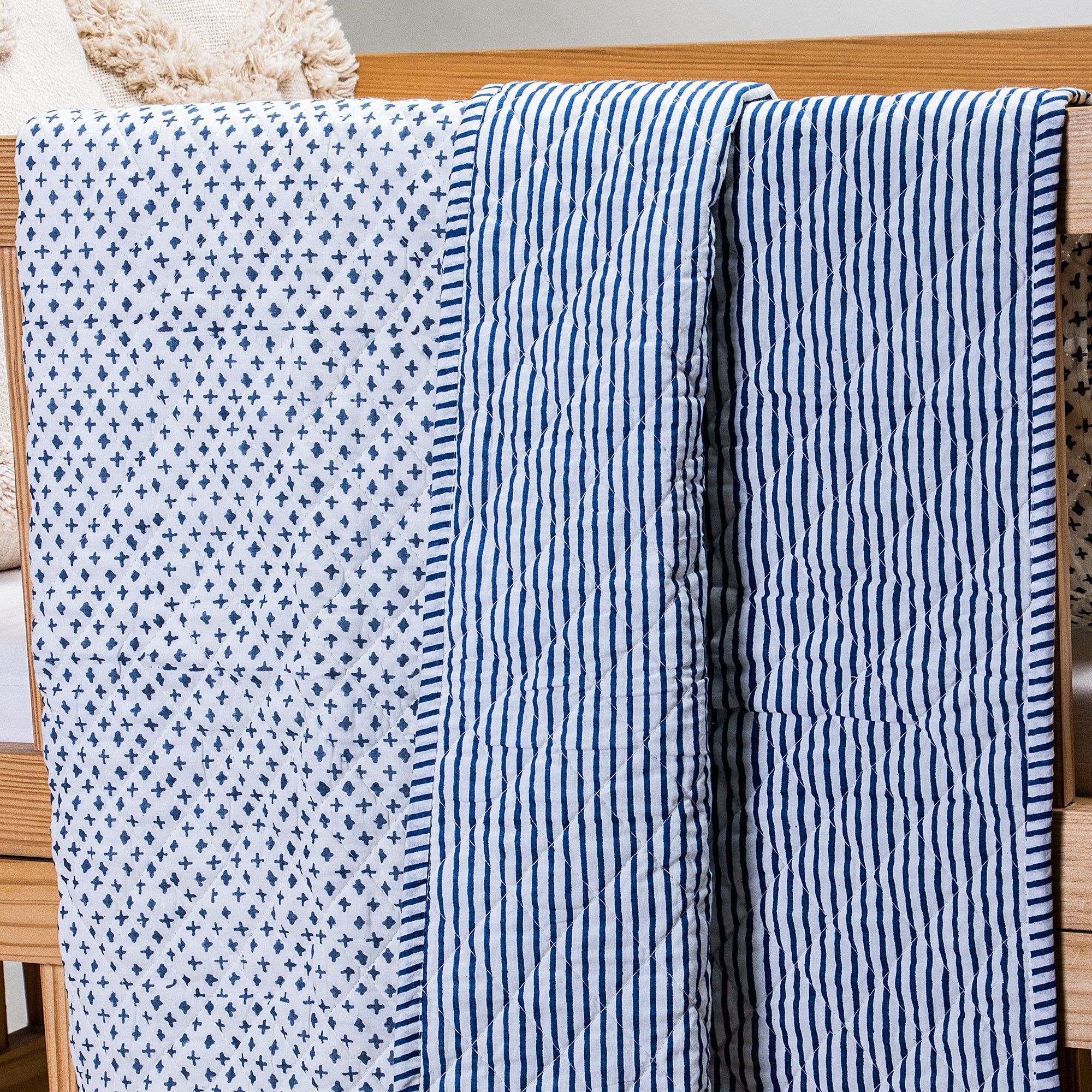 Blue Star Printed Soft Cotton Baby Blankets 123